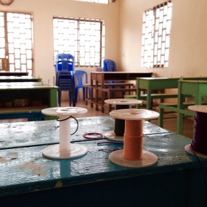 One of rooms where girls learn a trade skill. We were not allowed to photograph any survivors.